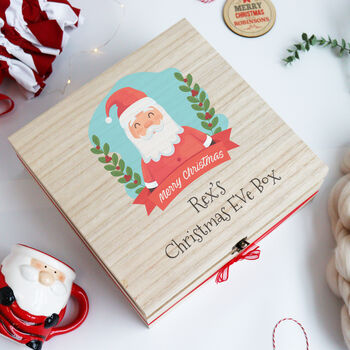 Personalised Santa Christmas Eve Wooden Box, 3 of 6