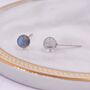 Sterling Silver Grey Labradorite Gemstone Stud Earrings, thumbnail 4 of 12