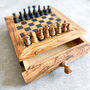 Personalised Olive Wood Full Chess Board Set, thumbnail 4 of 7