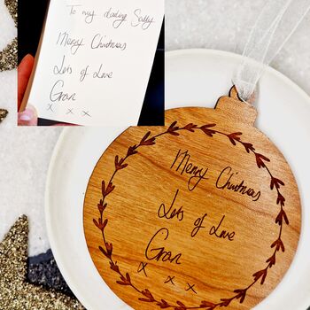 Personalised Wooden Handwritten Message Decoration, 2 of 7