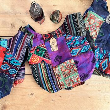 Bohemian Patchwork Shoulder Bag Mushroom Print, 5 of 11