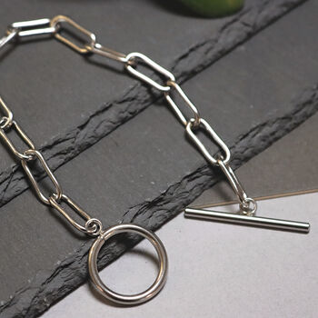 Stainless Steel Link Chain Ot Clasp Bracelet, 7 of 8