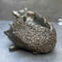 Distressed Silver Hedgehog Planter Cute 33cm Plant Pot, thumbnail 8 of 12