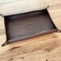 Personalised Dark Brown Rectangle Leather Tray, thumbnail 2 of 12