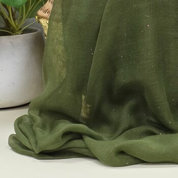 Sparkle Scarf In Khaki Green, 3 of 3