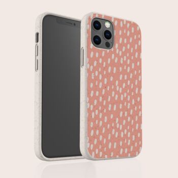 Pink Rain Dots Biodegradable Phone Case, 5 of 7