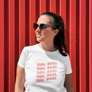 Girl Boss Slogan Cotton T Shirt, 2 of 7