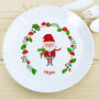 Personalised Christmas Toadstool Santa Plastic Plate, thumbnail 3 of 4
