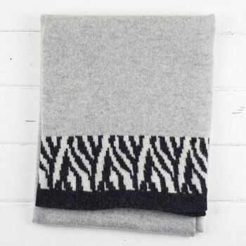 Zebra Knitted Lambswool Wrap, 2 of 2