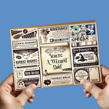 Magical Greeting Card For Dad Father's Day Wizard Hero, 2 of 7