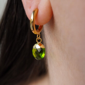 Peridot Hoop Earrings, 3 of 10