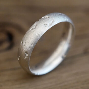 Sandcast Court Recycled Silver Ring, 5 of 7
