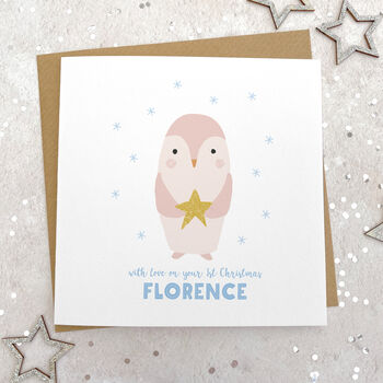 Glittery Penguin 1st Christmas Card, 2 of 4