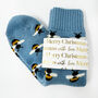 Christmas Cosy Bee Socks With Personalised Gold Label, Warm Socks, thumbnail 3 of 7