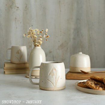 Birthflower Handmade Stoneware Mugs, 3 of 12