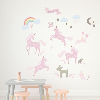 Forest Unicorns Fabric Wall Stickers, 4 of 5