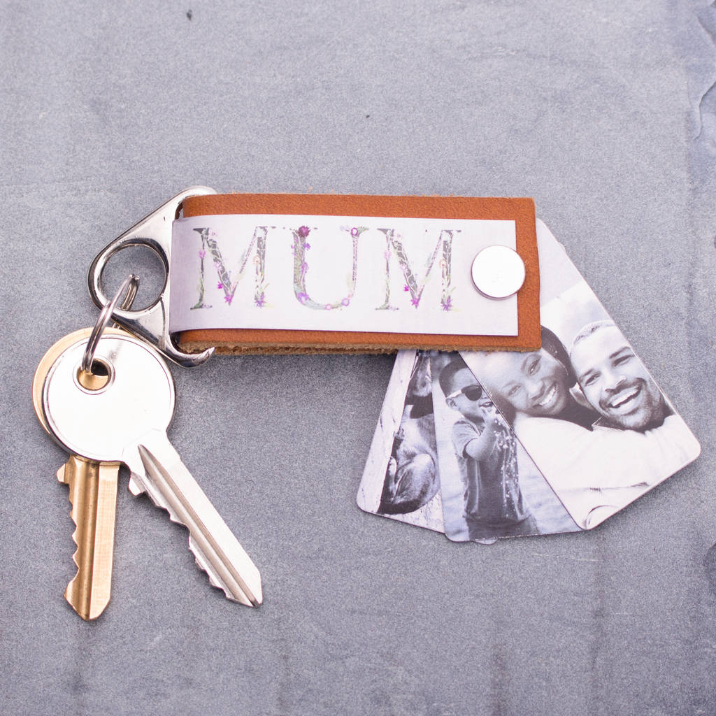 Mother's Day Luxury Leather Photo Keyring, 1 of 4