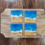Glass And Resin Art Coastal Coasters By Eunice J Friend, thumbnail 1 of 3