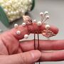 Copper Leaf Hair Pin With Pearls Perfect For Weddings, thumbnail 5 of 10