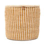 Hotuba: Gold Pinstripe Woven Storage Basket, thumbnail 5 of 9