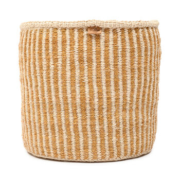 Hotuba: Gold Pinstripe Woven Storage Basket, 5 of 9