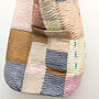 Quilted Kantha Stitched Silk Sari Crossbody Purse: Fair Trade Patchwork Weekender Carryall Bag, thumbnail 1 of 7