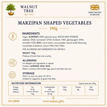 Miniature Marzipan Vegetables Gift Box – 190g, 5 of 7