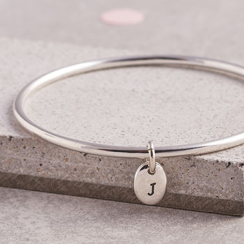 Personalised Solid Silver Pebble Bangle, 2 of 12