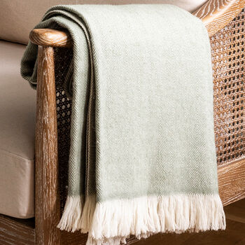 Sage Green Wool Throw, 4 of 4