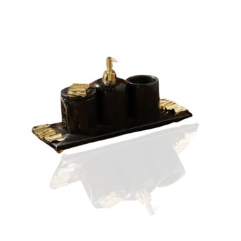Luxury Black Marble Bathroom Set With Gold Accents, 2 of 2