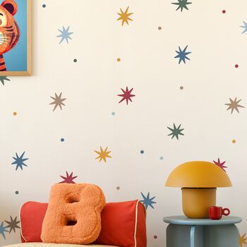 Whimsical Stars And Dots Fabric Wall Stickers, 2 of 7