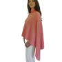 Coral Pink 100% Cashmere Button Poncho Gift Boxed, thumbnail 3 of 10