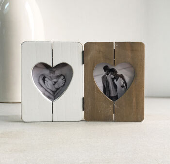 Heart Folding Picture Double Photo Frame, 5 of 5