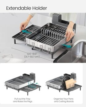 Expandable Stainless Steel Dish Drying Rack Holders, 7 of 8