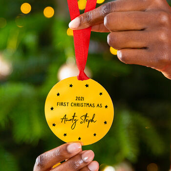 Personalised 'First Christmas As Aunty' Decoration, 3 of 6