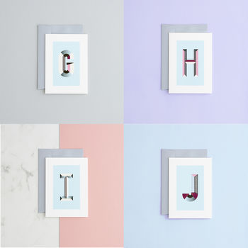 Pack Of Five X Blank Monogram Card Sets, 8 of 12