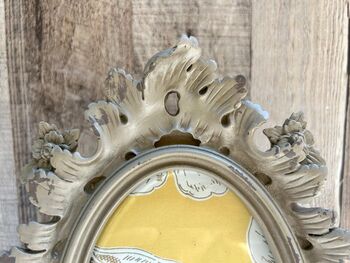 Oval Taupe Photo Frame 6x4 Floral Picture Frame Gift, 8 of 9