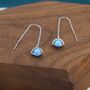 Sterling Silver Blue Opal Planet Threader Earrings, thumbnail 3 of 11
