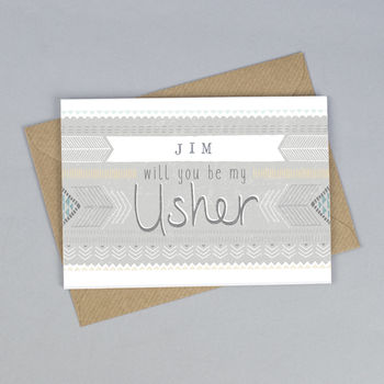 Will You Be My Usher Personalised Card, 2 of 3
