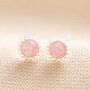 Pink Opal Flower Stud Earrings, thumbnail 4 of 12