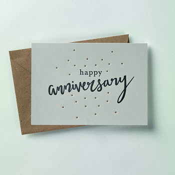 'Happy Anniversary' Letterpress Card By over the c ...