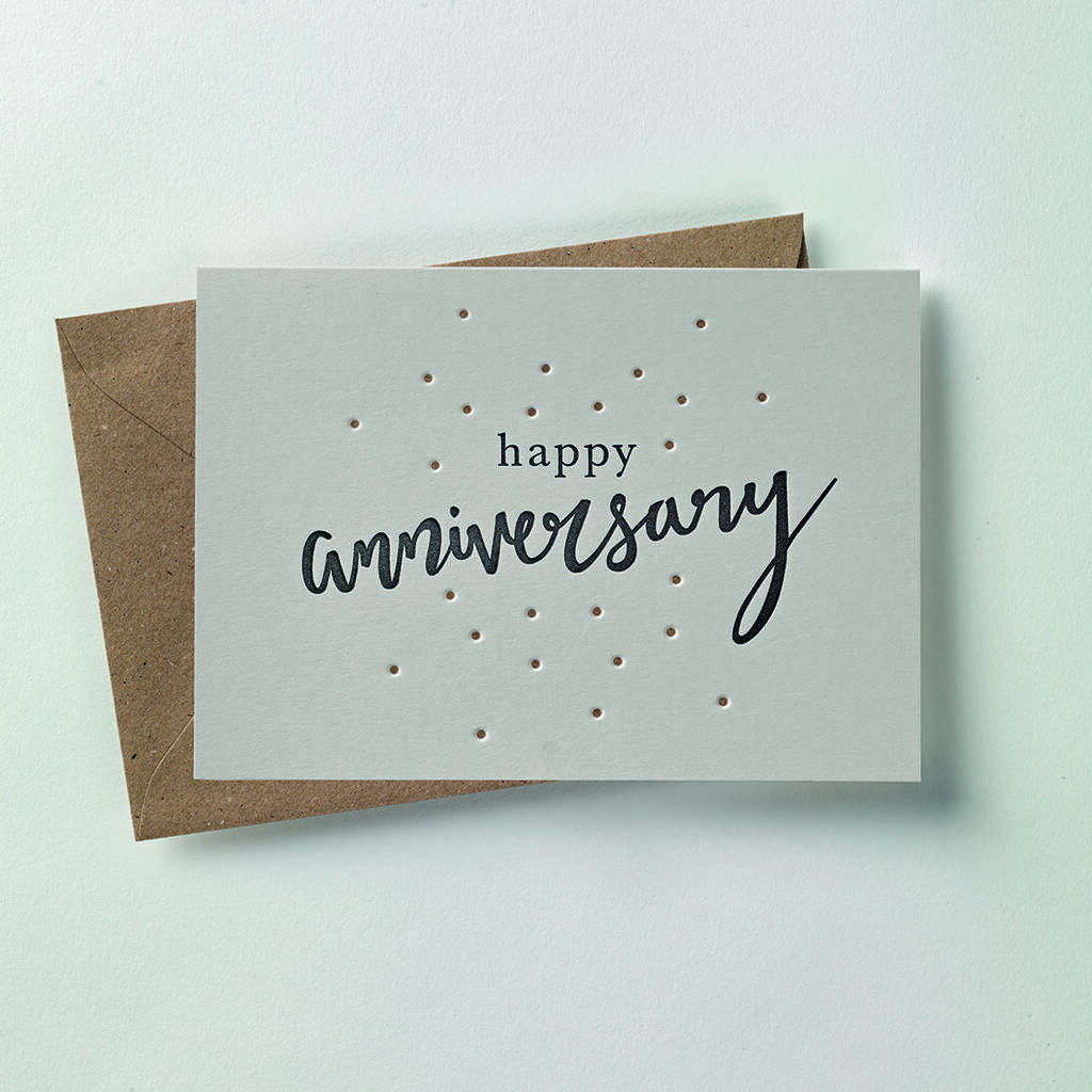 'Happy Anniversary' Letterpress Card By over the c ...