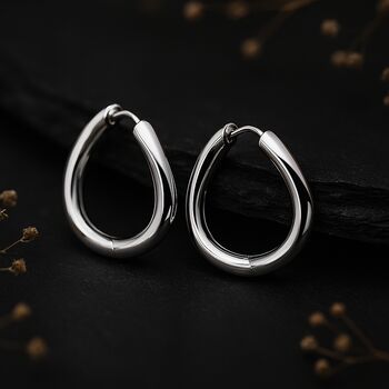 Sterling Silver Chunky Infinity Twist Hinged Hoop Earrings, 2 of 5
