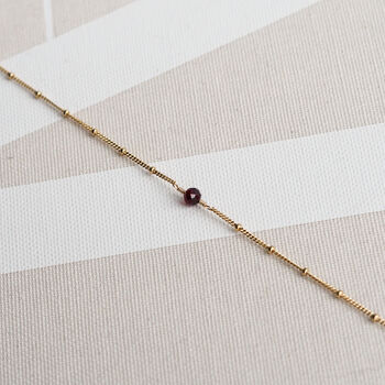 January Birthstone Garnet Gold Necklace, 2 of 4