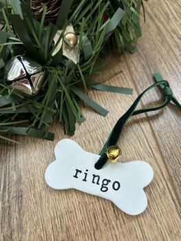 Personalised Clay Dog Christmas Decoration, 3 of 3