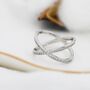 Sterling Silver Cz Cross Ring, thumbnail 7 of 12