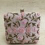 Pink Square Floral Handcrafted Clutch Bag, thumbnail 1 of 6