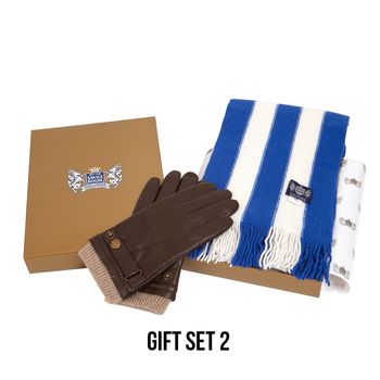 Luxury Cashmere Football Sets In Royal Blue And White, 3 of 5