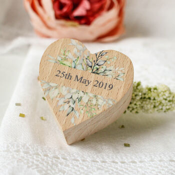 Personalised Wedding Ring Storage Box With Date, 3 of 8