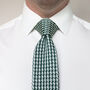 Men's Square End Houndstooth Design Knitted Tie | Dark Green, thumbnail 3 of 4